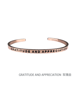 禪繞悄悄話手環 GRATITUDE AND APPRECIATION 感恩與感激 玫瑰金